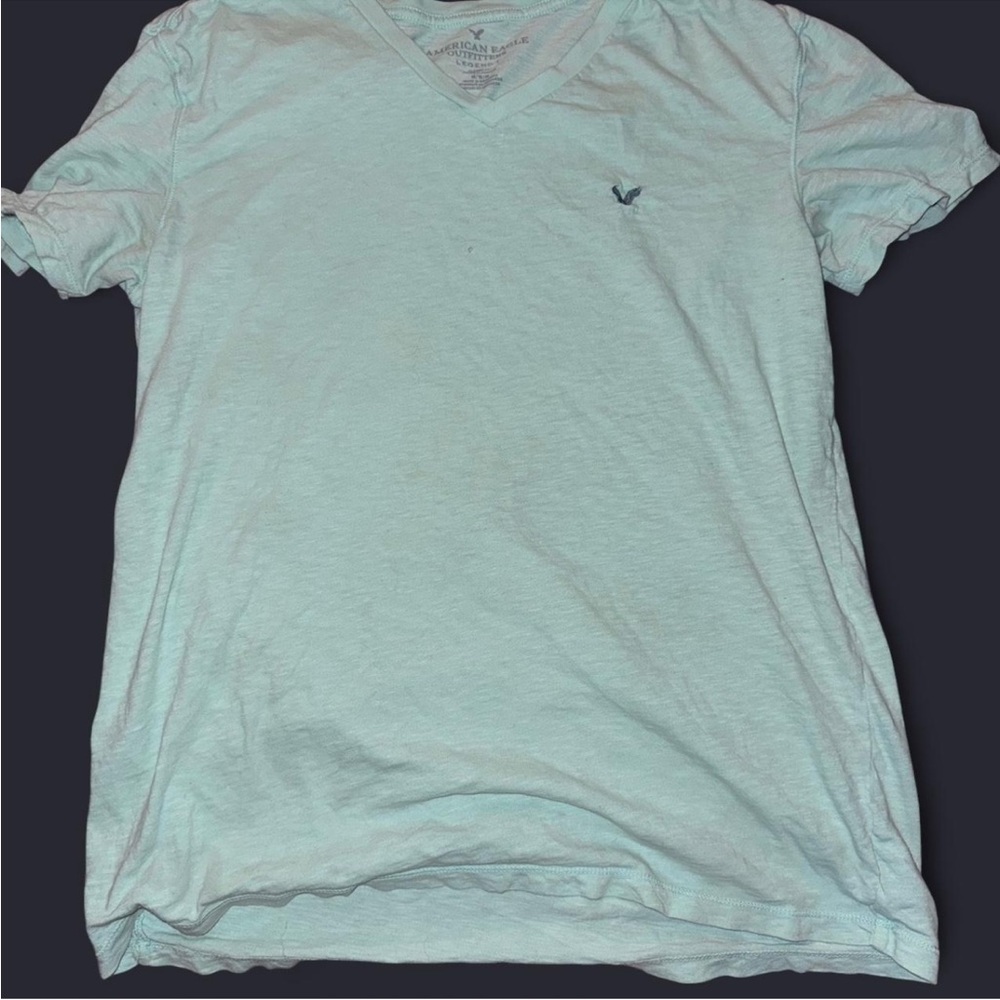 American Eagle Outfitters Light Blue V-Neck Tee